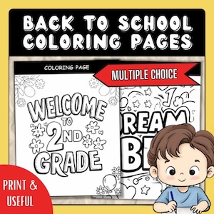 2nd Grade Back to School Coloring Book: 22 Fun Printable Pages