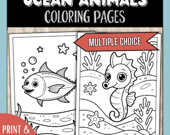 Ocean Animals Coloring Pages: Printable Underwater Coloring Book