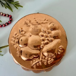 Vintage Copper Fruit Mold, Wall Hanging Kitchen Decor, Rustic Metal Mold, Aged Copper Bakeware, Kitchen Wall Decor, Collectable Cooper