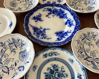 Blue & White Plate, Mismatched Wedding Bridgerton Gallery Wall  Tea Party England Crafting  Christmas Gift for Mom Wife Grandma