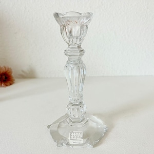 Crystal Candlestick Holder, Poland Made Elegant Taper Candle Holder, Table, Mantel, Shelf  Decor, Nostalgic Holiday Display Vintage Wedding