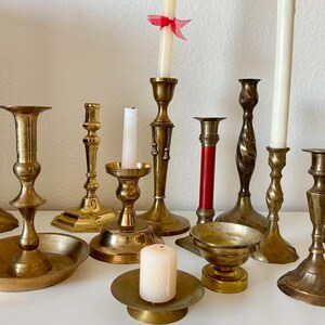 Brass Candlestick Ceramic Taper Candle Holder Vintage Pillar Votive Candlestick   Chamberstick Candelabra for Mantel Shelf Coffe Table Decor