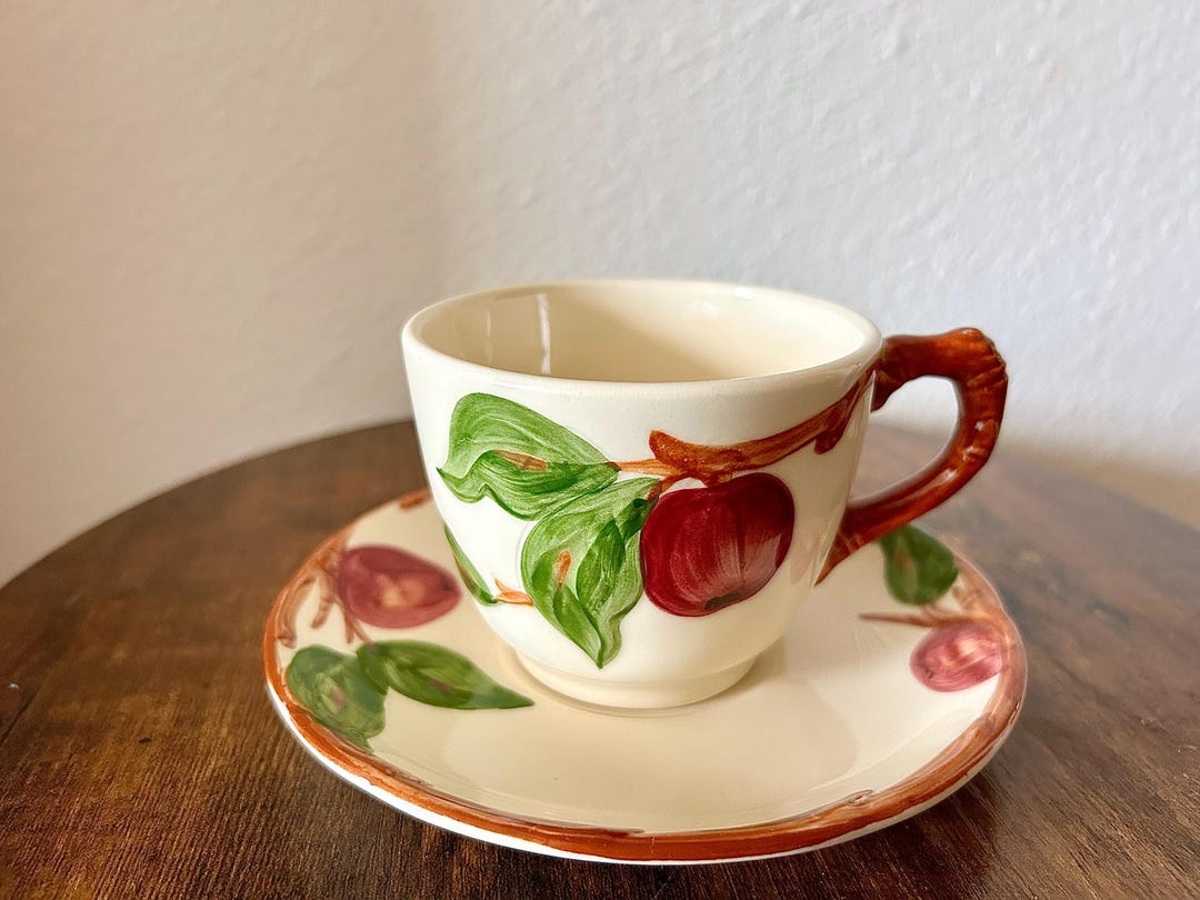 Franciscan Tea Cup and Saucer Set, American Backstamp, Vintage Red ...