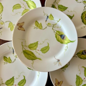Vintage Godinger Butterfly Floral Plate Collectible Spring Decor for Kitchen Wall Display Dessert Serving or Mother&#39;s Day Gift