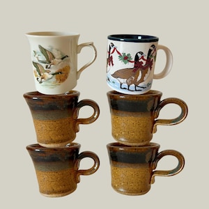 Coffee Mug, Tea Cup,  Studio  Pottery Mug,Vintage Tea Party, Coffee Lover gift, Animal lover mug, Gift for her