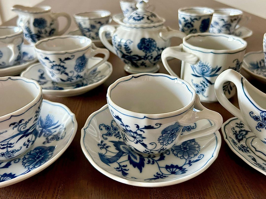 Vintage Blue and White Blue Danube Tea Cup & Saucer, Floral Japanese ...