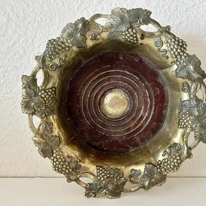 Silverplate Wine Coaster, Vintage Sheffield Plate Grapevine Motif, Elegant Barware, Antique Bottle Holder, Rustic Table Decor, Kitchen Decor