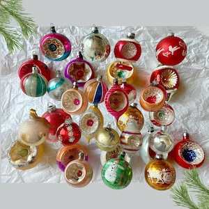 Vintage Glass Ornament, Antique Old World Holiday, Indent, Tear Drop, Hand Blown-Painted, Shiny Silver Mercury Glass, Christmas Tree,  Xmas