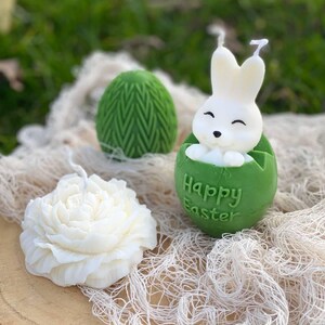 Easter gift,bright candles, Easter Bunny, Easter decoration, Easter egg candles, candles for spring, candles for Easter, green candles