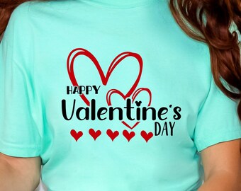 Comfort Colors Valentine's Day T-Shirt, Heart Graphic Tee