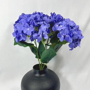 Artificial Blue Hydrangea Stem: Silk Floral Arrangement, Wedding Decor