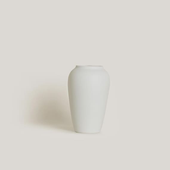 Vaso In Ceramica Bianco Opaco 25,4 Cm - Design Moderno Con Texture Ondulata - Porta Fiori Da Tavolo Minimalista - Regalo Per Matrimonio O Casa