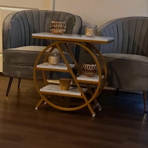 Round End Table Set - Wood Nesting Tables - Living Room Accent - Contemporary Coffee Tables - Small Space Furniture (Rustic Brown)