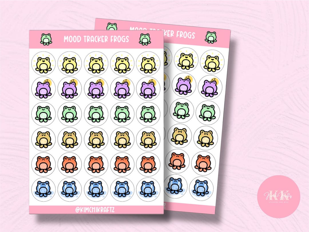 Cute Frog Mood Tracker Sticker Sheet for Planners, Bullet Journal ...