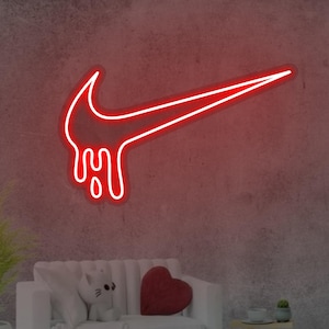 Insegna al neon sportiva gocciolante, insegna al neon sportiva a LED, insegna al neon sportiva, regalo per lui, decorazioni sportive fatte a mano, decorazioni per la stanza con insegna al neon sportiva personalizzata a LED
