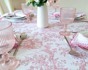 ヴィンテージフランス刺繍コットンテーブルクロス – 糸で紡ぐガーデン