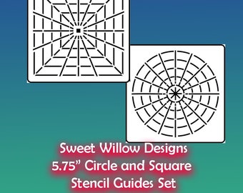 Mandala Guideline Stencil Set - 5.75" x 5.75" Circle & Square