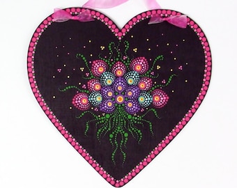 Digital Mandala Dot Painting #044 - Heart Bouquet