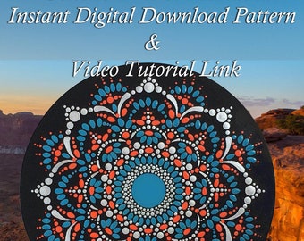 DIGITAL PATTERN -  Mandala Dot Painting "Concho 1" Pattern by Maria Clark of Sweet Willow Designs