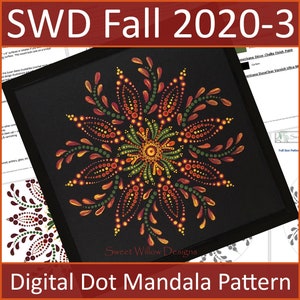 DIGITAL PATTERN -  Mandala Dot Painting "Fall 2020-3" Pattern by Maria Clark of Sweet Willow Designs