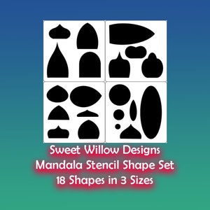 Mandala Shapes Stencil Set - 18 Mandala Shapes in 2", 1" and 1/2" Sizes for All Your Art Projects Includes 6 5.75" x 5.75" Stencils