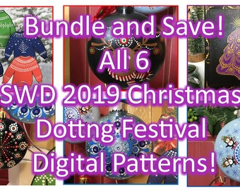 Save on 6 Patterns! Digital Mandala Dot Painting 2019 Christmas Dotting Festival - All 6 Pattern Bundle!