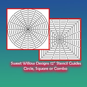 Mandala Guideline Stencil - 12" x 12" Choice of Circle, Square or Combo Set for Dot Mandala, Mandala, Mixed Media