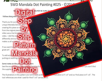 Digital Mandala Dot Pattern #025
