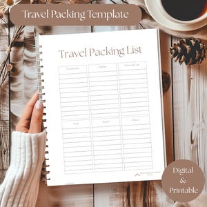 Editable Vacation Packing List Template | Printable & Digital Travel Checklist PDF | Trip Packing Organizer | Organization Planner Printable