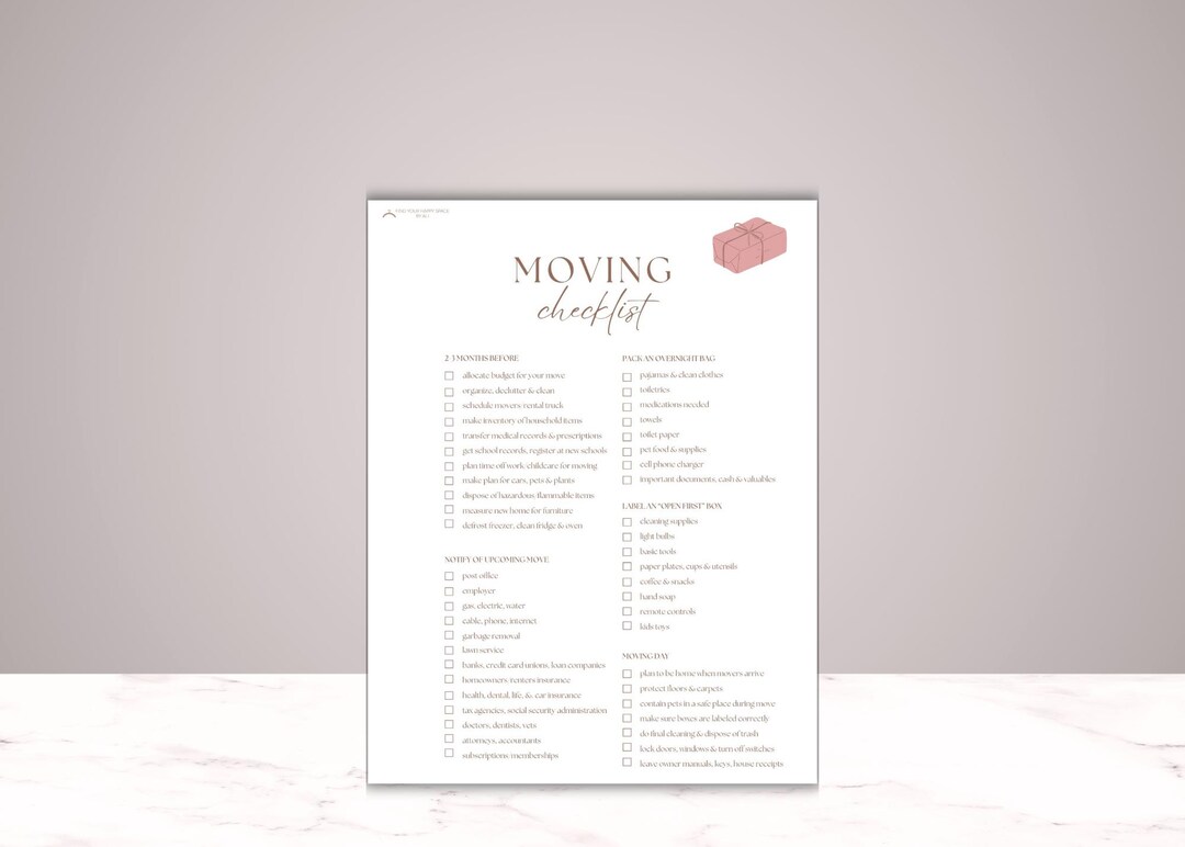 Moving Checklist Planner Template Editable | Moving Checklist Printable ...