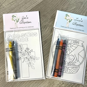 Baptism party coloring packs, Christening party favors
