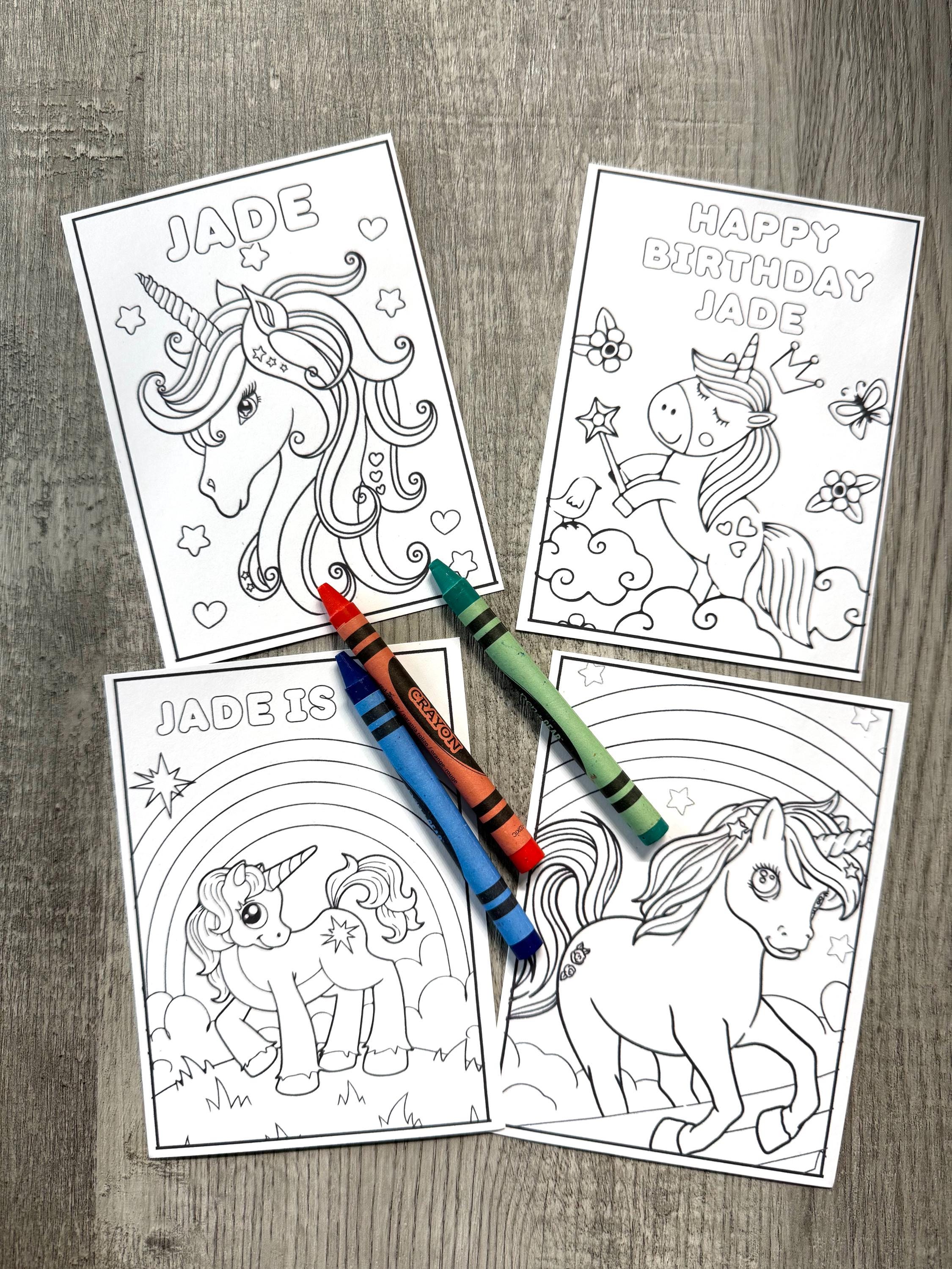Unicorn Party Coloring Packs, Unicorn Birthday Party Favors - Etsy