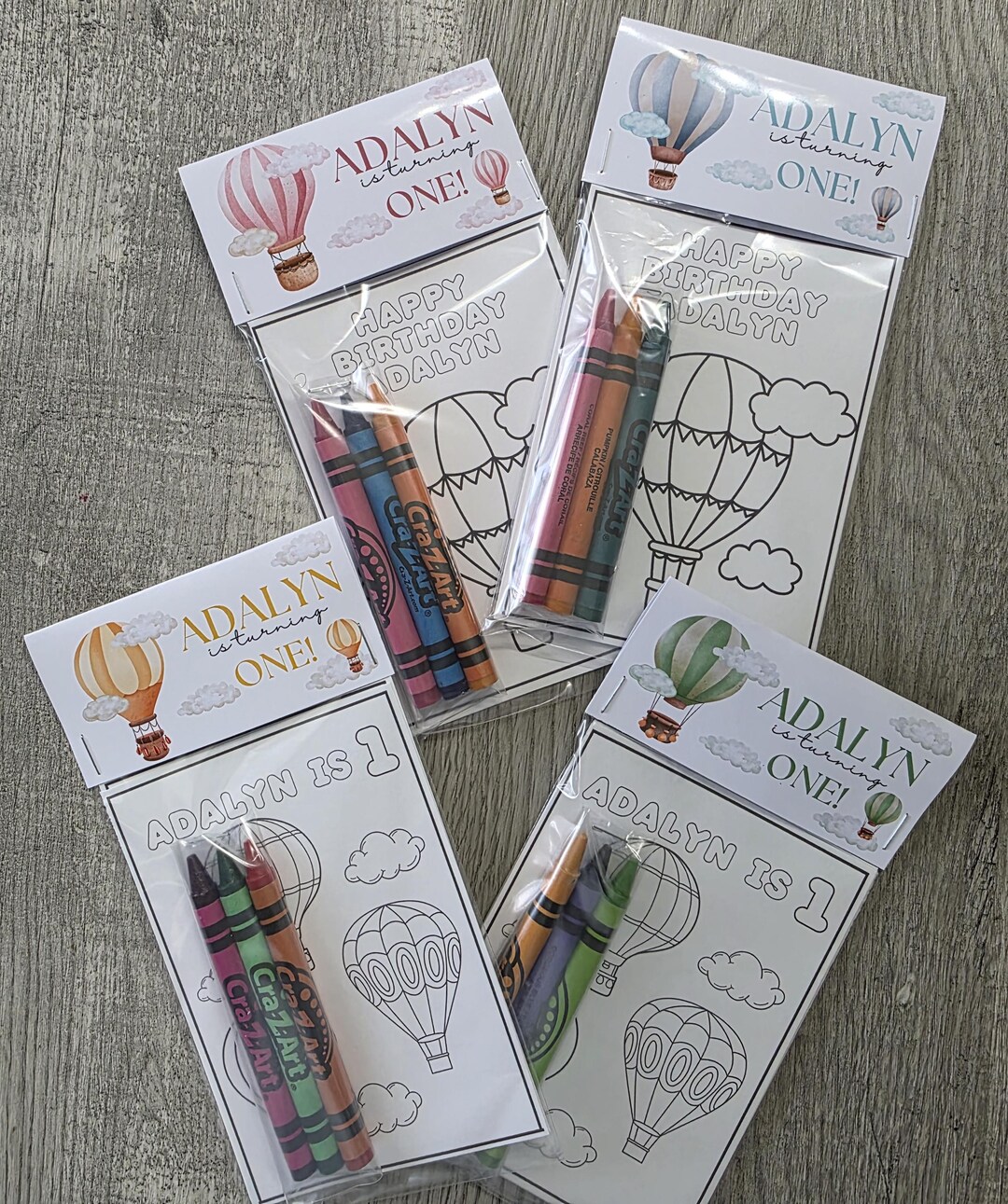 Hot Air Balloon Birthday Party Coloring Packs, Adventure, Travel ...