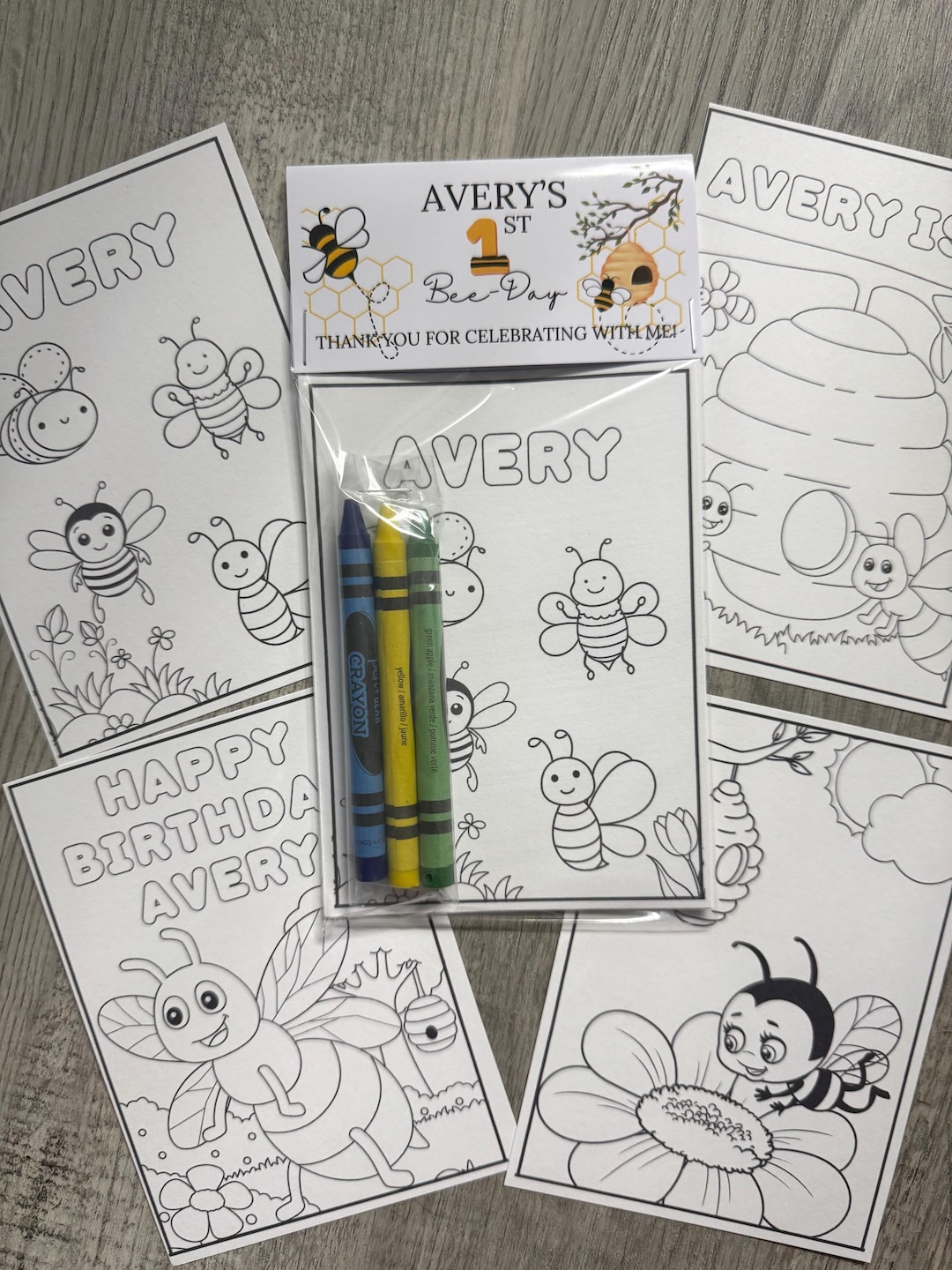 Bee Party Coloring Packs, Bee Day Party Favors, Bumble Bee First ...