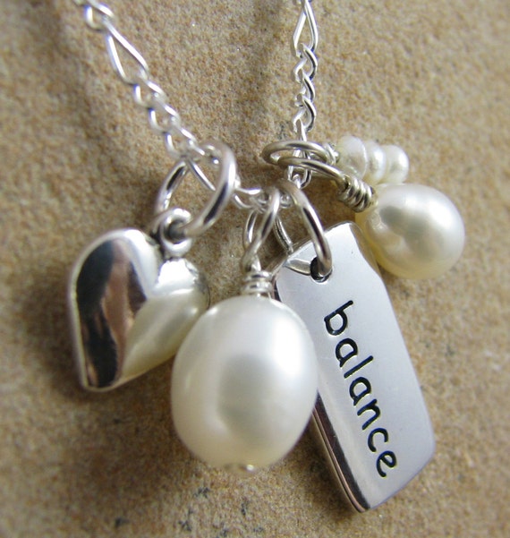 Items similar to Yoga Necklace, Balance Necklace, Balance Charm