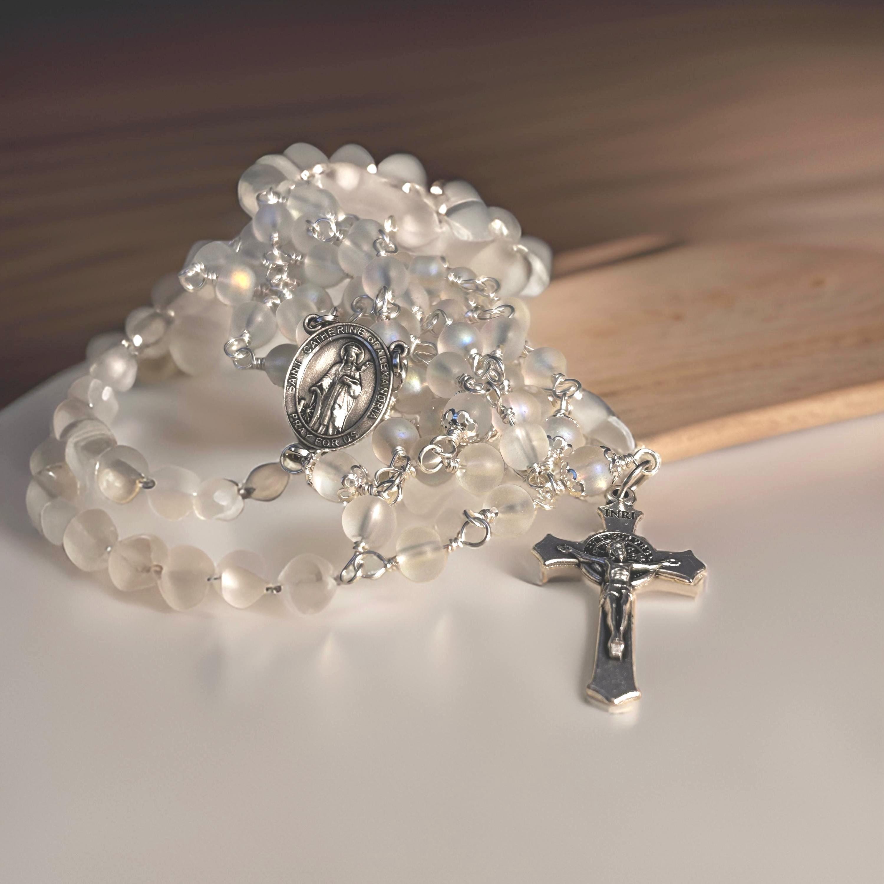 Black skull rosary, Obsidian rosary, Lilith prayer beads