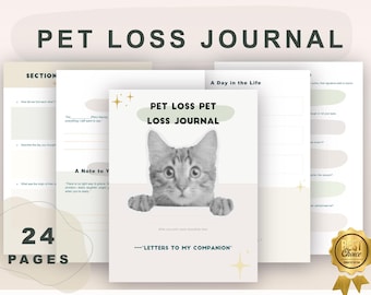 Journal de deuil animalier (PDF), Journal commémoratif pour animaux de compagnie, Livre de souvenirs pour la perte d'un chien ou d'un chat, Cahier d'exercices pour le deuil, Lettres à mon compagnon