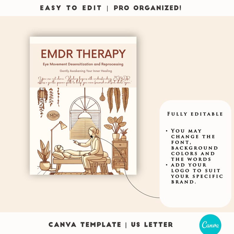 EMDR Therapy Flyer Template, Printable EMDR Canva Flyer, Eye Movement ...