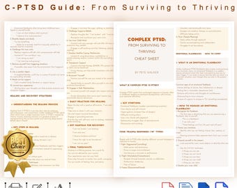 Complex PTSD: From Surviving to Thriving Cheat Sheet, Printable C-PTSD Guide, Complx ptsd Recovery Cheat Sheet, Quick References