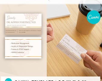 Psychiatric Clinic Business Card Template, Mental Health Therapist Card, Mental Health Clinic Card, Therapist and Counselor Card