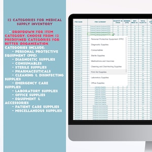 Medical Supply Inventory Tracker Template | Spreadsheet for Healthcare ...
