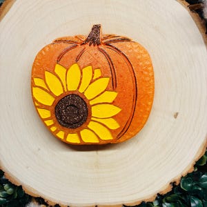 Pumpkin with Sunflower Car Freshie - Car Air Freshener