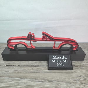 Mazda Miata Desktop Silhouette | Personalized Gift for Car Lovers | Made in the USA