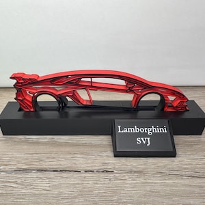 Lamborghini Aventador SVJ Desktop Silhouette | Personalisiertes Geschenk für Auto-Liebhaber | Hergestellt in den USA
