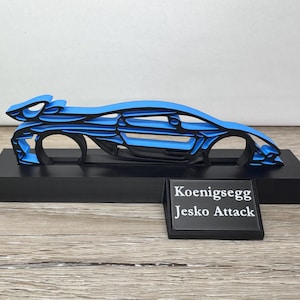 Koenigsegg Jesko Attack Desktop Silhouette | Personalized Gift for Car Lovers | Made in the USA