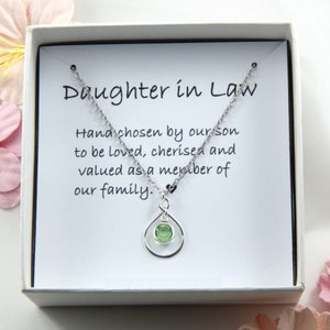 Daughter In Law Necklace Gift,Daughter In Law Necklace,Daughter In Law Wedding Gift,Daughter In Law Birthstone Necklace,Daughter in Law Gift
