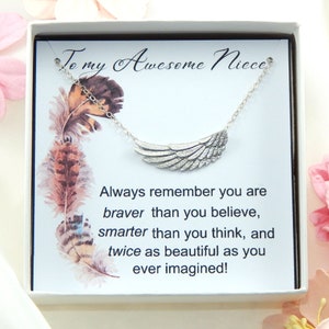 Awesome Niece Necklace Gift,Niece Wing Necklace,Gift For Niece from Aunt,Niece Birthday Gift,Niece Graduation,Niece inspiration Gift