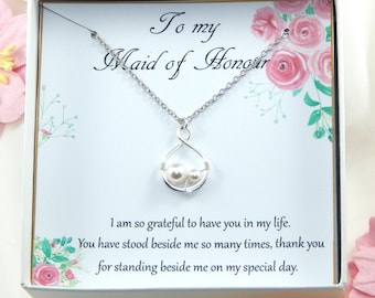 Maid of Honor Gift Necklace,Matron of Honor Gift,Maid of honor Thank You Gift,Maid of Honor Necklace,Maid of Honor Thanks,Bridesmaid Gift