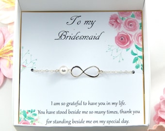 Bridesmaid Gift Bracelet,Bridesmaid Infinity Bracelet,Infinity Bracelet for Bridesmaid,Bridesmaids Bracelet,Bridesmaids Gift From Bride