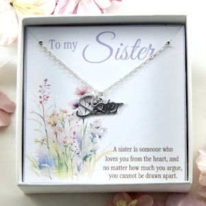 Sister Necklace,Sister Birthday Necklace Gift,Sister Necklace Gift from Sister,Sister Necklace Gift from Brother,Sister Wedding Gift
